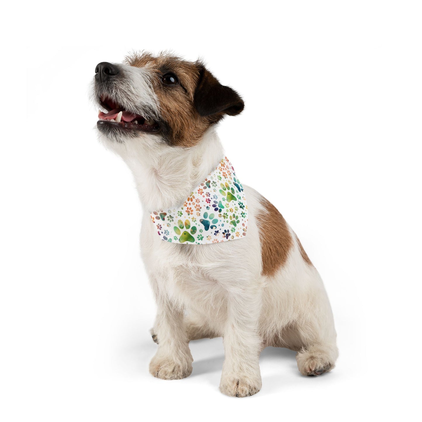 Pet Bandana Collar | Colorful Paw Print Pattern