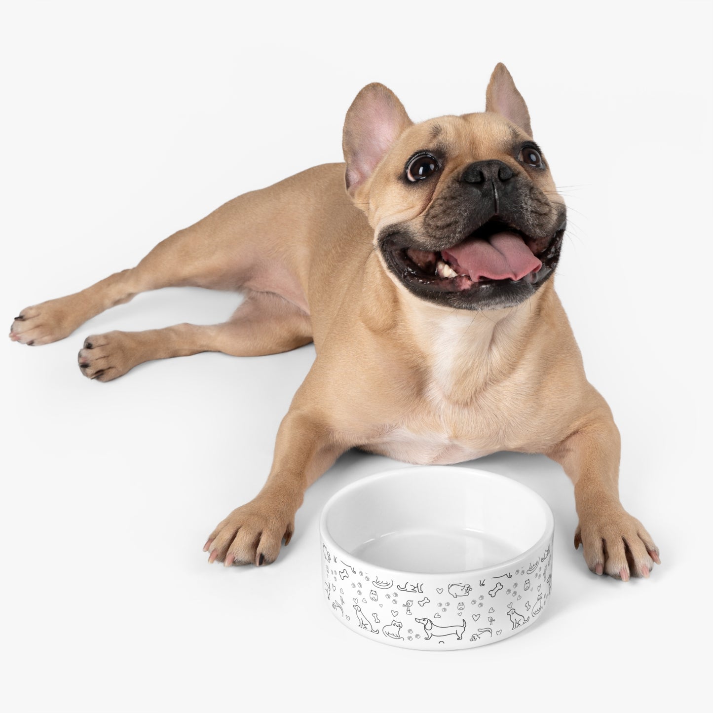 16 oz Ceramic Pet Bowl, Cute Pet Themed Pattern context 2