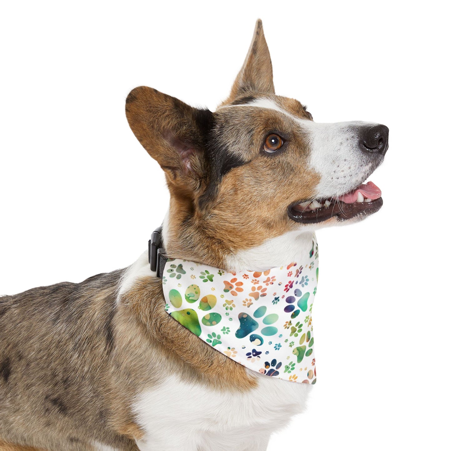 Pet Bandana Collar | Colorful Paw Print Pattern