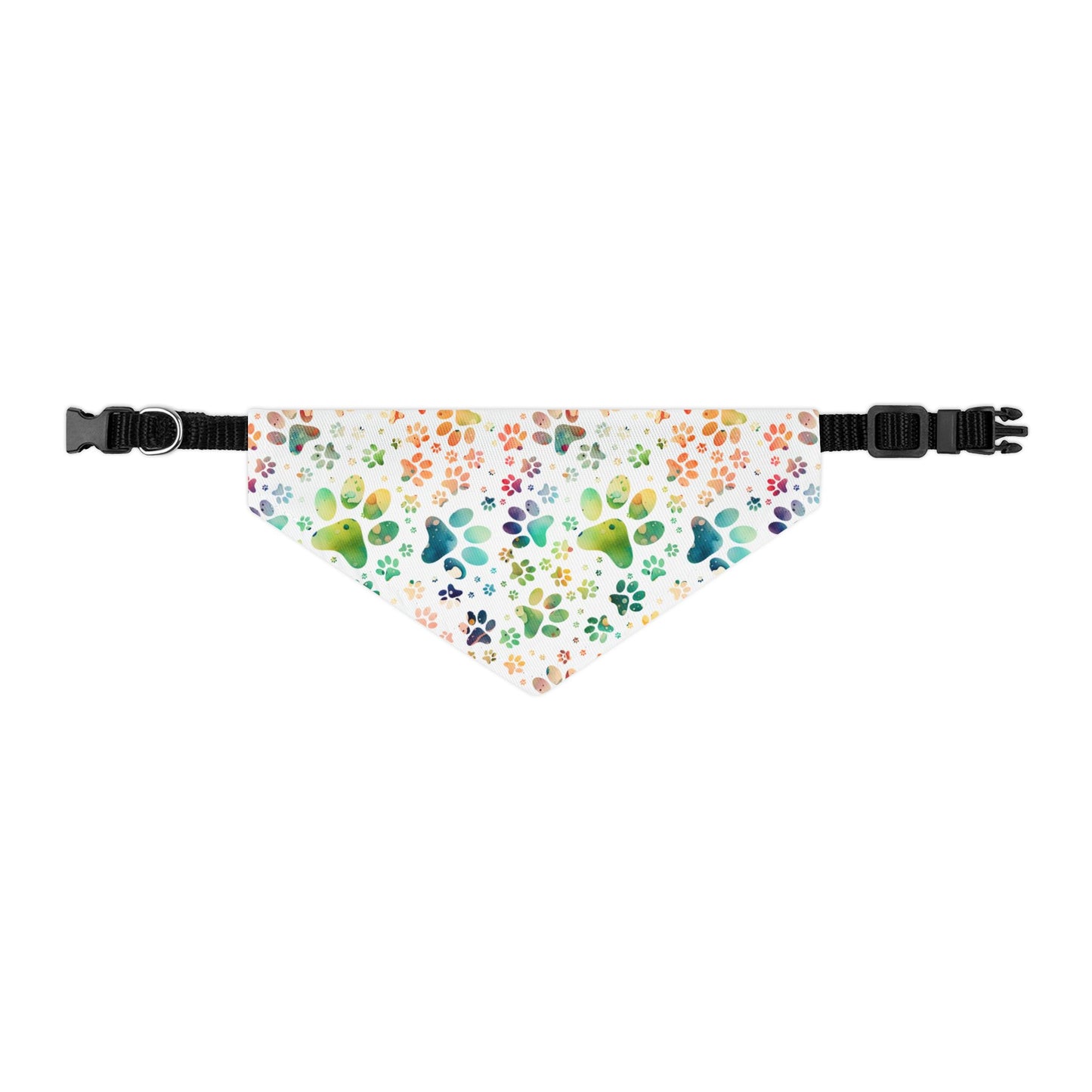 Pet Bandana Collar | Colorful Paw Print Pattern