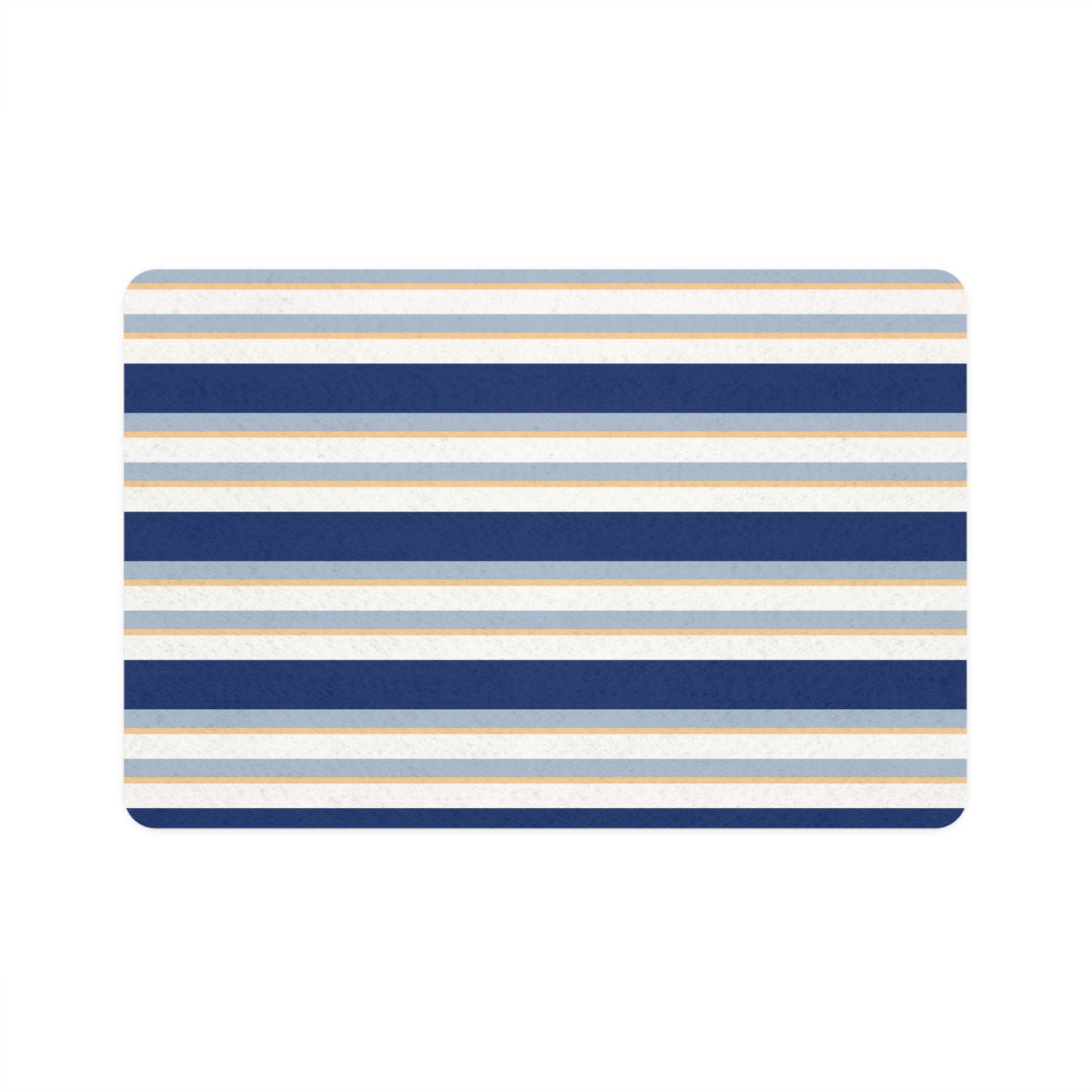 Nautical Strip Pet Food Mat Customize with Pet Name