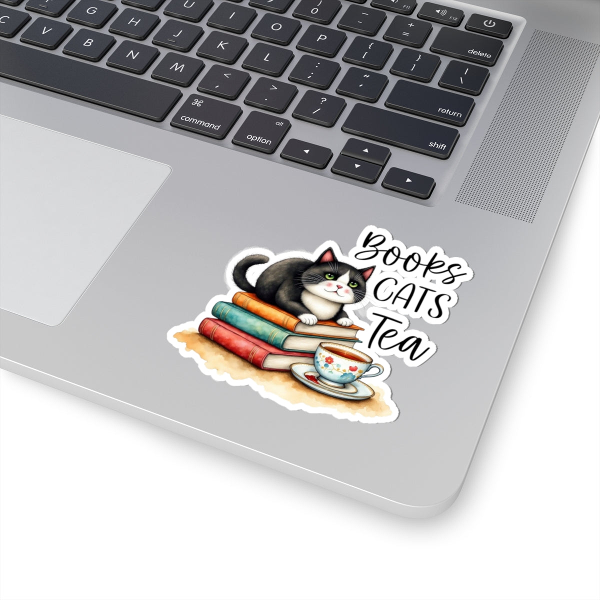 Books, Cats & Tea Vinyl Stickers – Perfect for Cat Lovers & Bookworms context