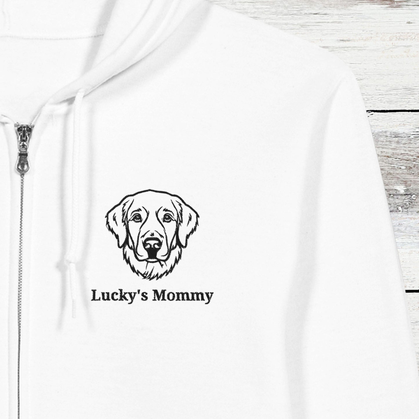 Embroidered Classic Zip Hoodie| Personalize Dog Breed and Name