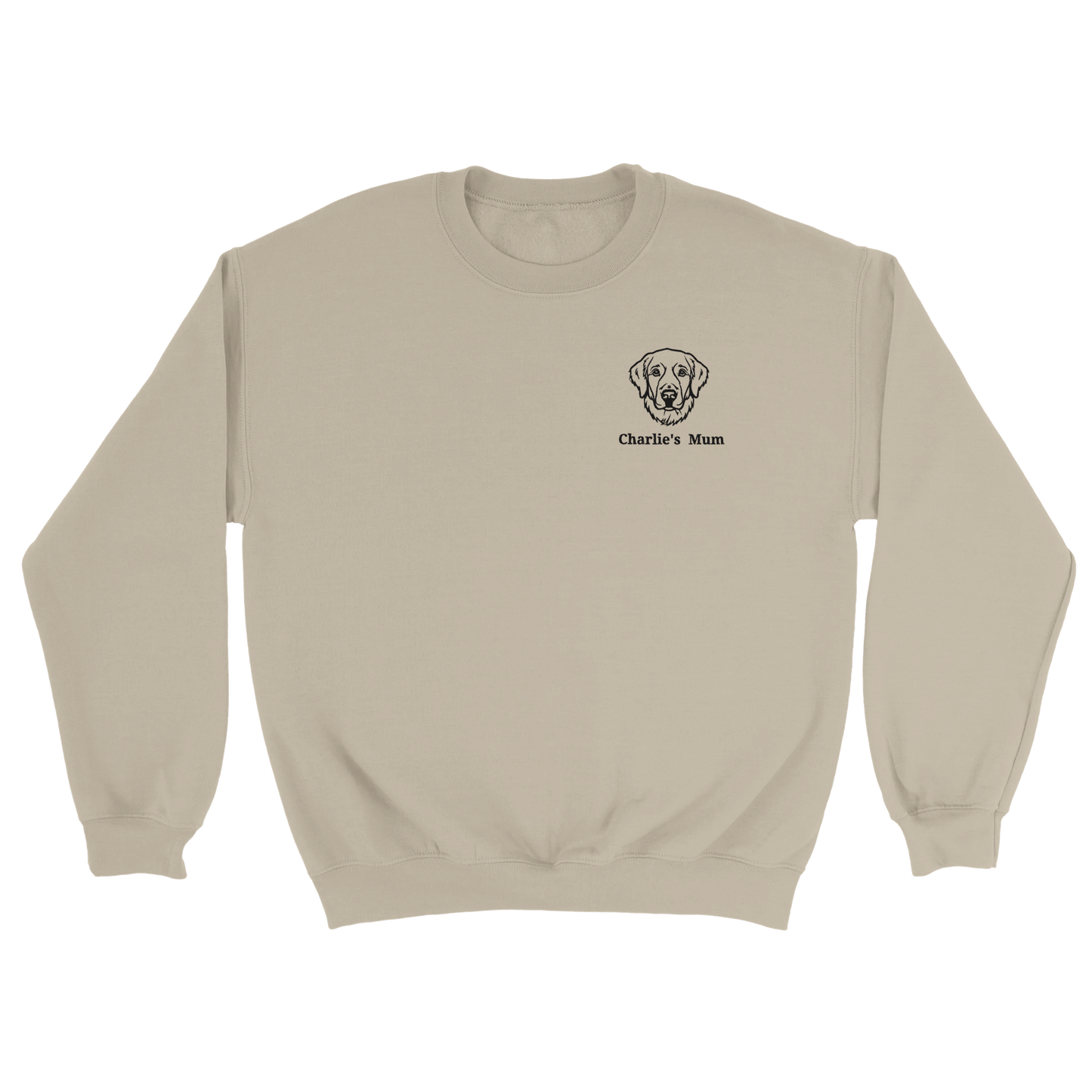 Embroidered Classic Crewneck Sweatshirt | Customize Dog Breed and Name Sand