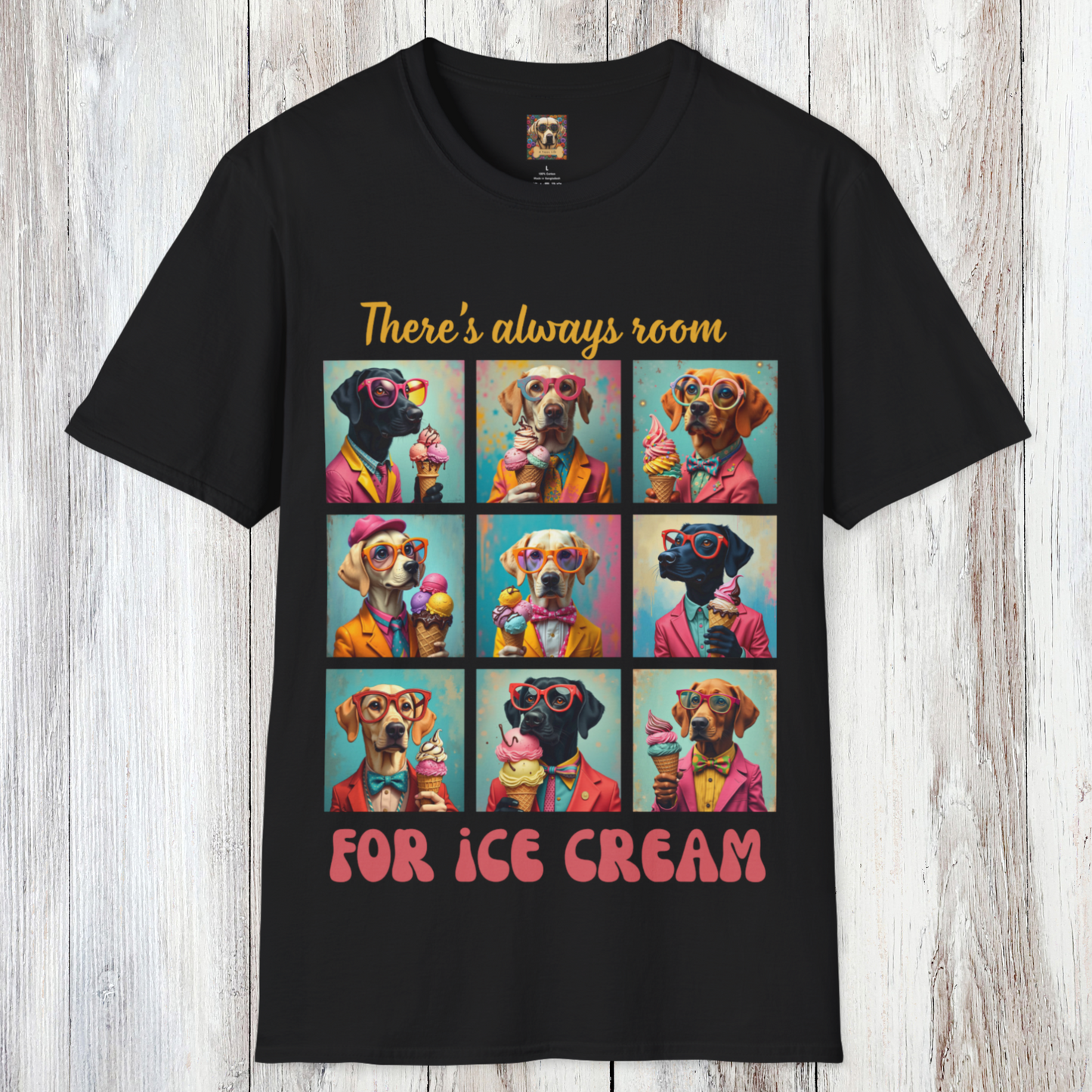t-shirt dogs with ice cream black