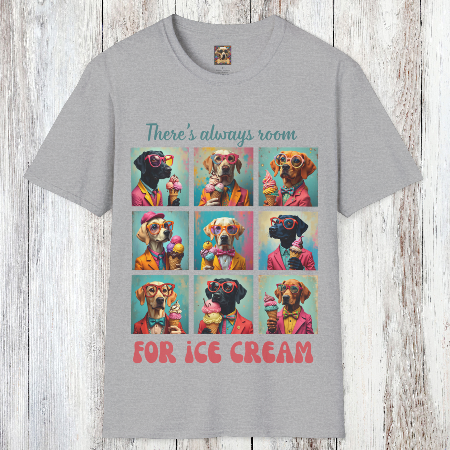 t-shirt dogs with ice cream sport grey