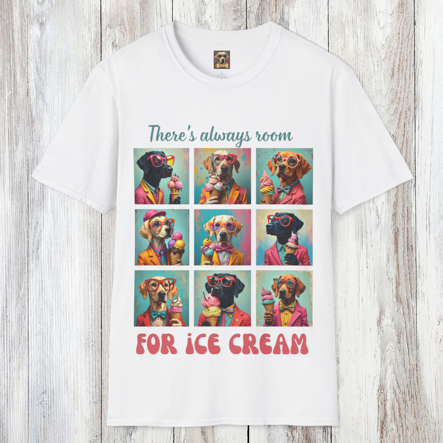 t-shirt dogs with ice cream white