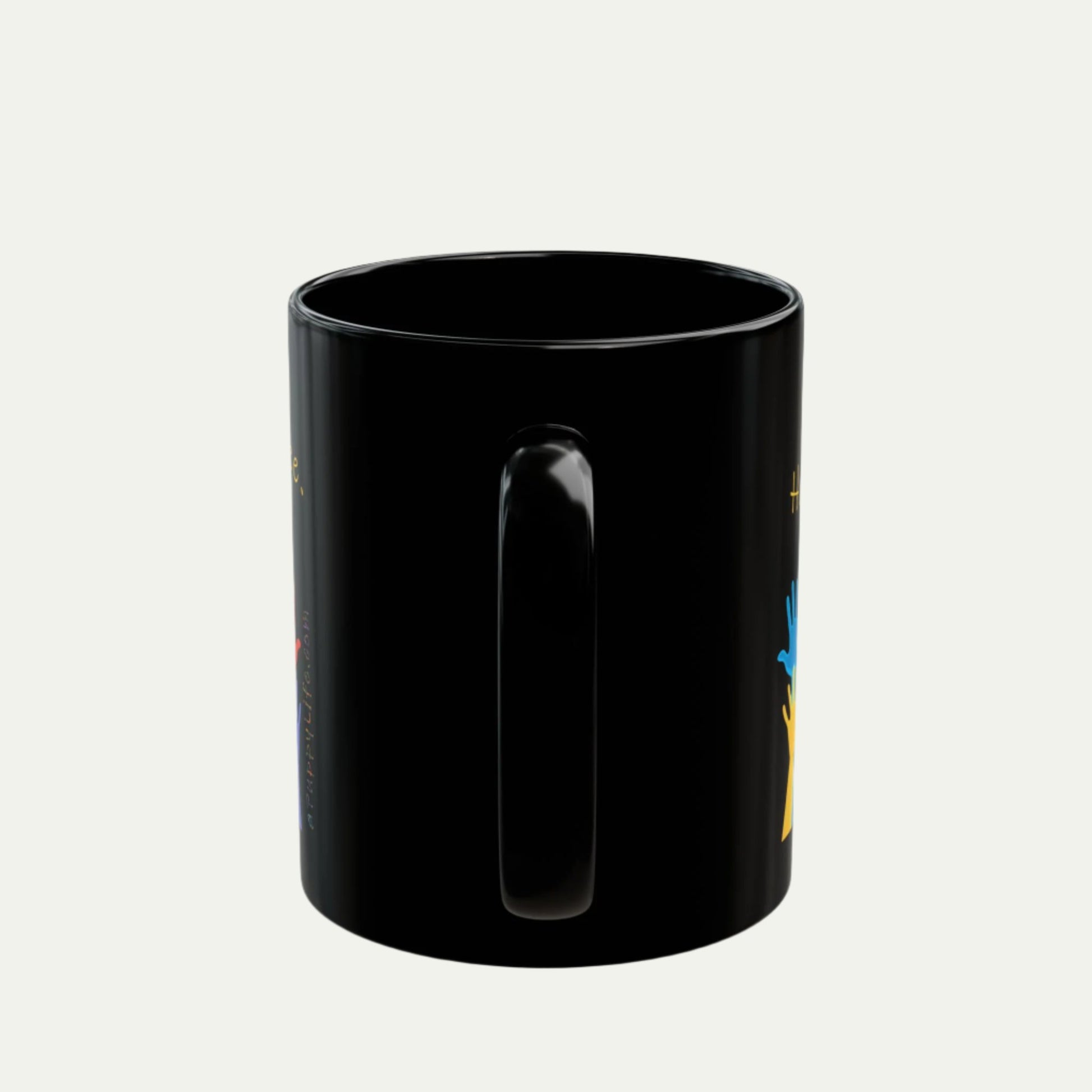 11 oz Black Ceramic Mug, Perfect Gift For Teachers - Hands down until I've had my coffee. handle to front