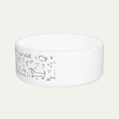 16 oz Ceramic Pet Bowl, Cute Pet Themed Pattern right