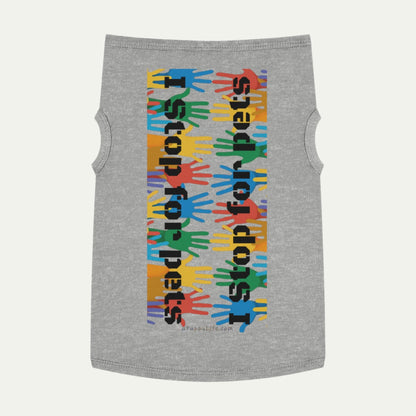 I Stop for Pets, Tank Top for Dogs XL front grey