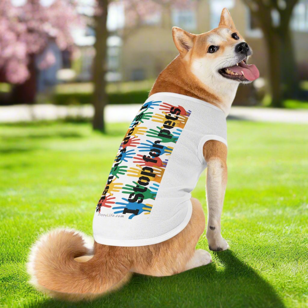 I Stop for Pets, Tank Top for Dogs XL white context