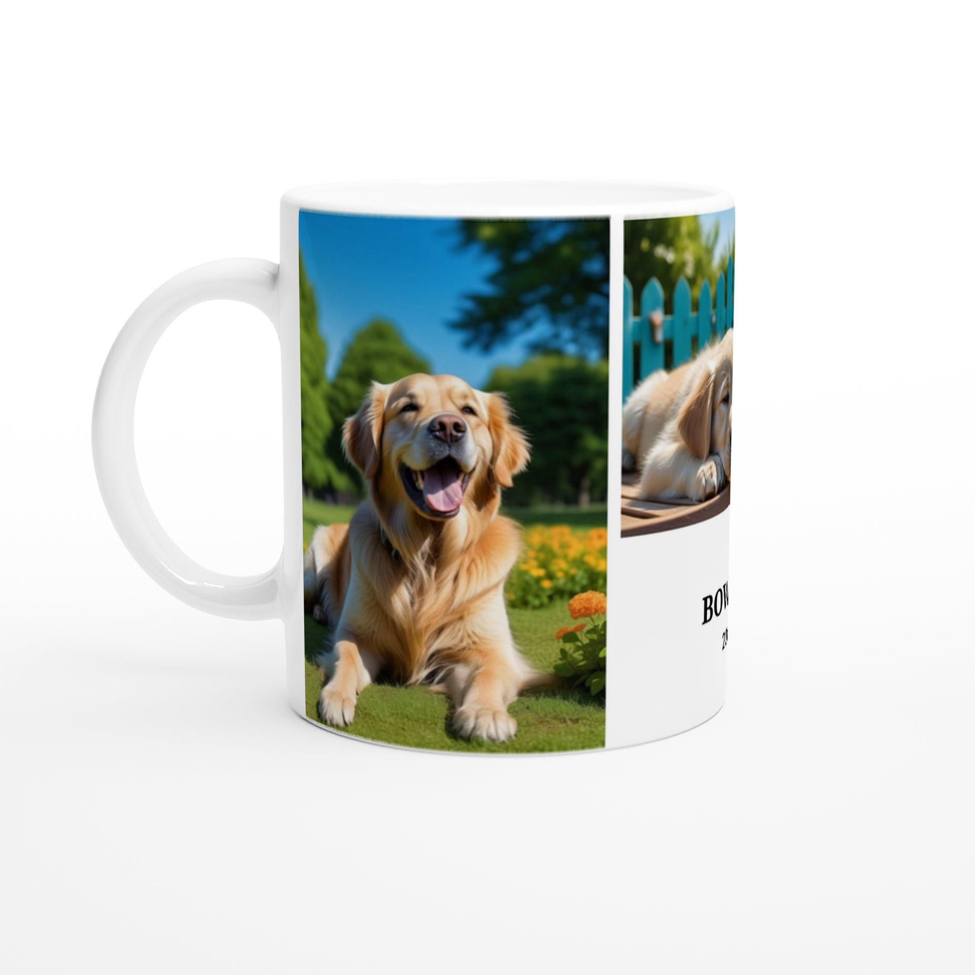3 Photos Personalization  White 11oz Ceramic Mug with white Color Inside