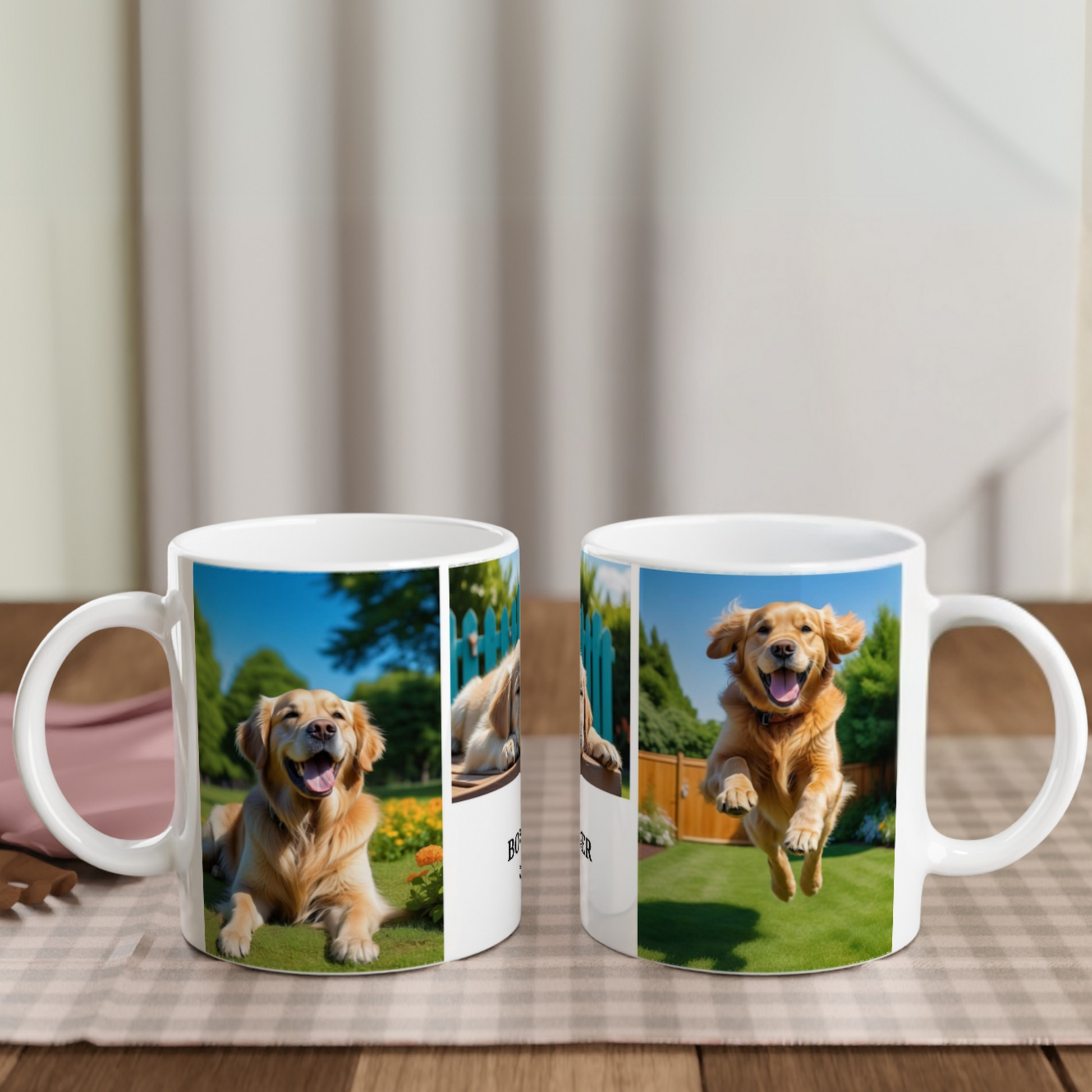 3 Photos Personalization  White 11oz Ceramic Mug with white Color context Inside