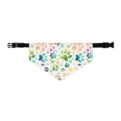 Pet Bandana Collar | Colorful Paw Print Pattern