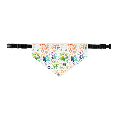 Pet Bandana Collar | Colorful Paw Print Pattern