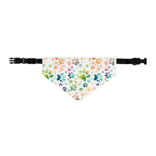 Pet Bandana Collar | Colorful Paw Print Pattern