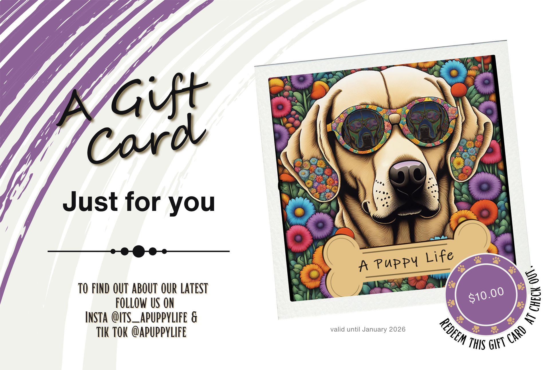 A Puppy life-Gift Card 10 dollars