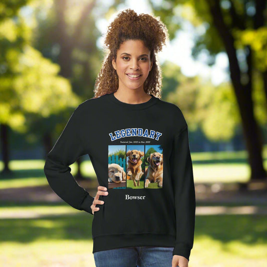 American College Varsity Design Custom 3 Pet Photos Sweat Shirt – Celebrate Your Furry Friend - context for women
