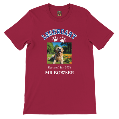 American College Varsity Design Custom Pet Photo T-Shirt – Celebrate Your Furry Friend Cardinal Red
