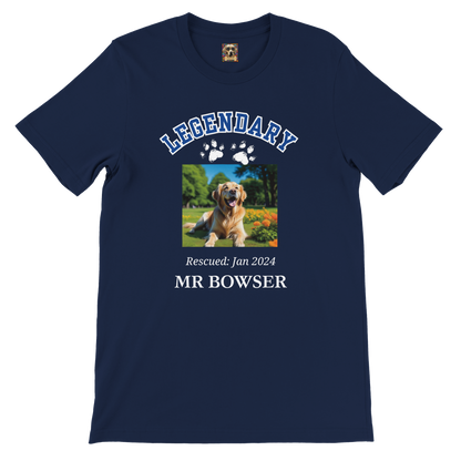 American College Varsity Design Custom Pet Photo T-Shirt – Celebrate Your Furry Friend Navy