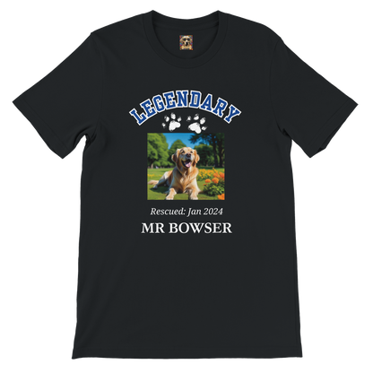 American College Varsity Design Custom Pet Photo T-Shirt – Celebrate Your Furry Friend black