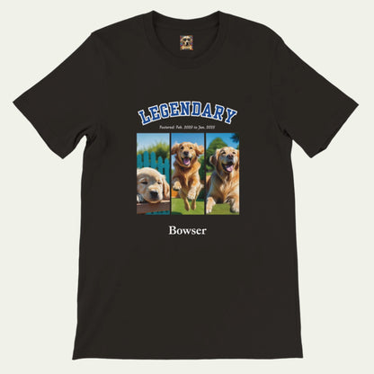 Amerilackcanb College Varsity Design Custom 3 Pet Photos T-Shirt – Celebrate Your Furry Friend - 