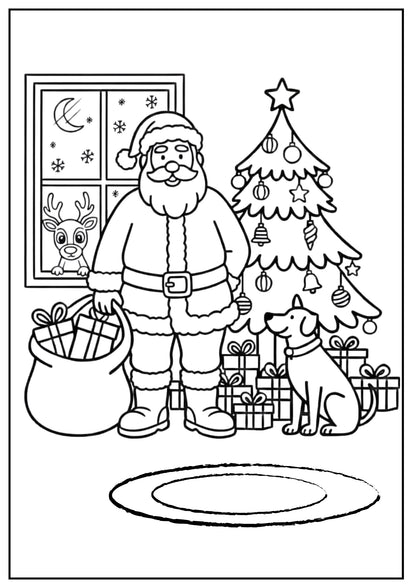 Puppy's Christmas Coloring Sheets