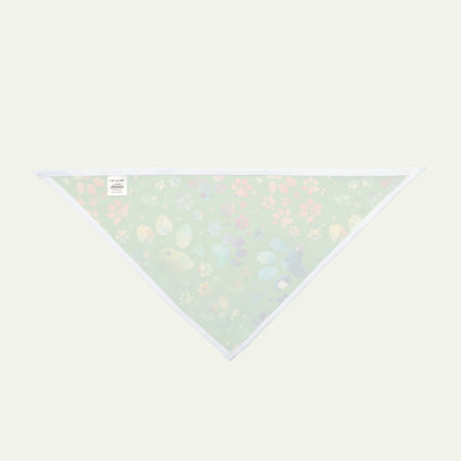 Colorful Paw Prints on Vibrant Green, Pet Bandana for Dogs - Perfect for March Outings underside