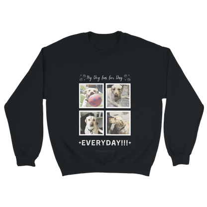 Custom Dog Photos on Crewneck Sweatshirt, Funny Sweatshirt for Dog Owners her day black