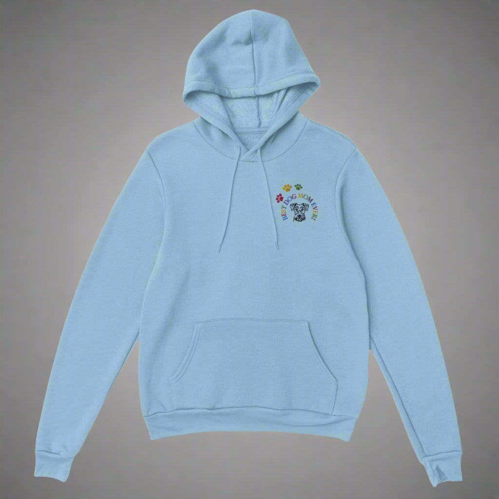Custom Embroidered Classic Pullover Hoodie | Best Dog Mum Ever! - Mom option hood up 