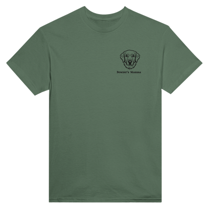 Custom Embroidered Dog Breed and Name T-shirt Military Green