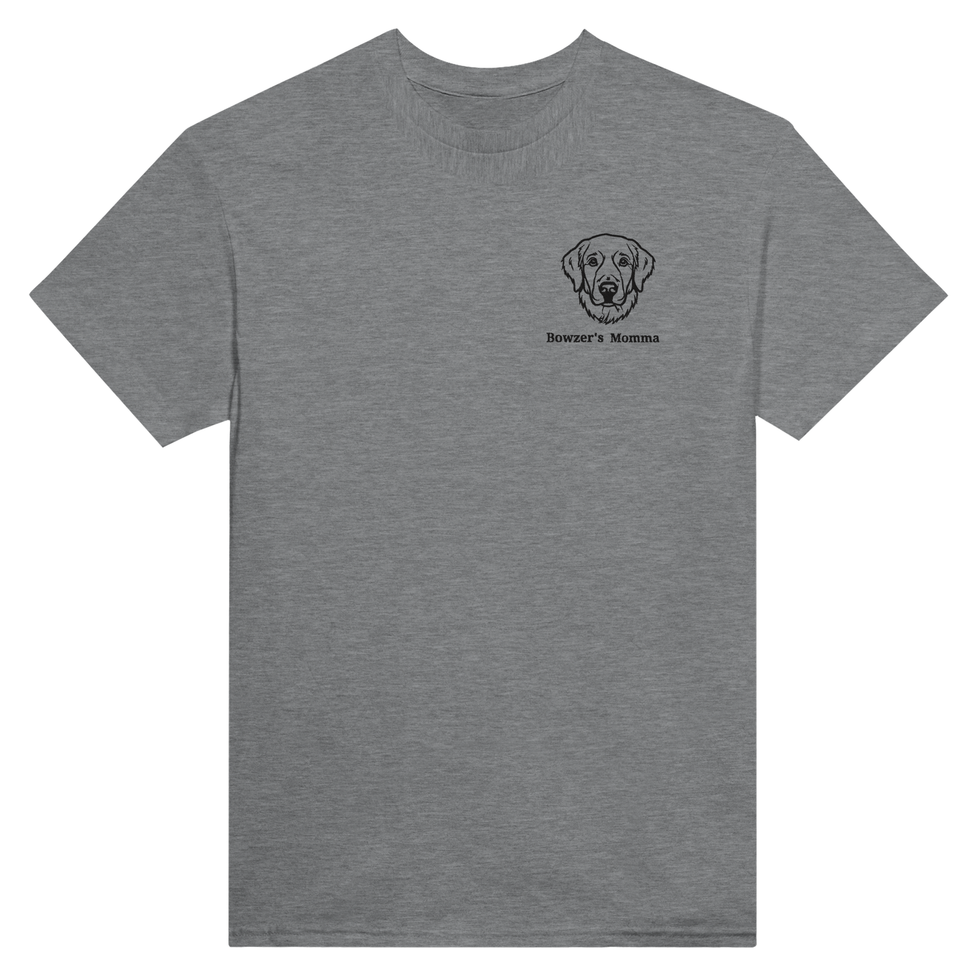 Custom Embroidered Dog Breed and Name T-shirt Sport Grey