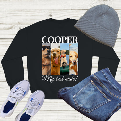 Custom Pet 4 Photo SweatShirt – Elegant Design with Personalization blackOptions black
