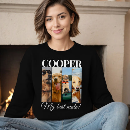 Custom Pet 4 Photo SweatShirt – Elegant Design with Personalization Options context black