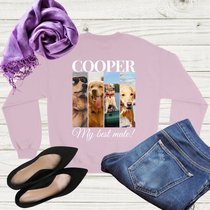Custom Pet 4 Photo SweatShirt – Elegant Design with Personalization Options light pink