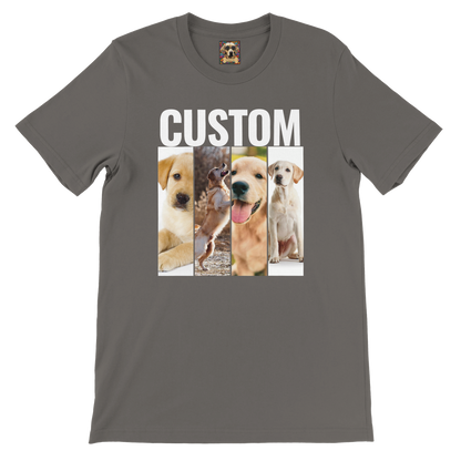 Custom Pet 4 Photo T-Shirt – Bold Design with Personalization Options_ashphalt