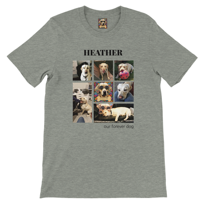 Custom Pet Photo Collage T-Shirt – Personalize with 7 Photos & Your Pet's Name Athletic Heather Grey