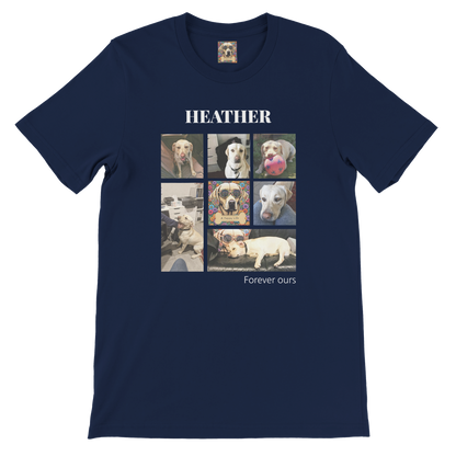 Custom Pet Photo Collage T-Shirt – Personalize with 7 Photos & Your Pet's Name Navy