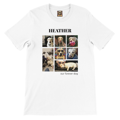 Custom Pet Photo Collage T-Shirt – Personalize with 7 Photos & Your Pet's Name White 