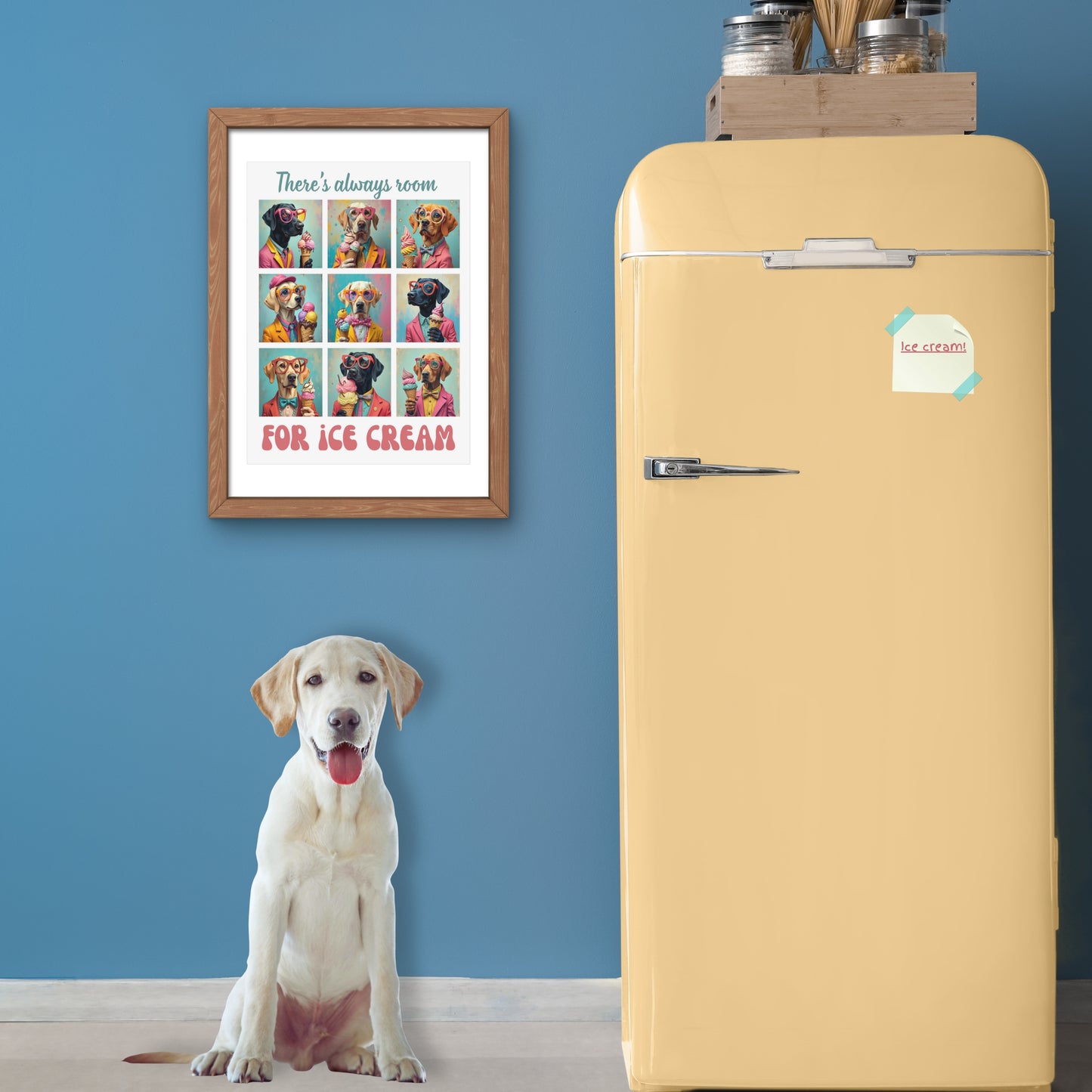 Dogs Eating Ice Cream Poster