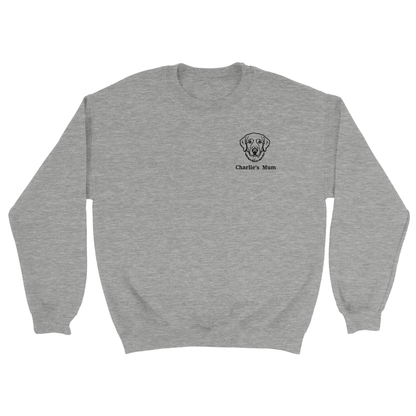 Embroidered Classic Crewneck Sweatshirt | Customize Dog Breed and Name Ash