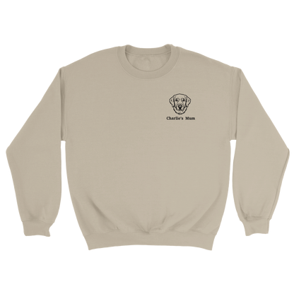 Embroidered Classic Crewneck Sweatshirt | Customize Dog Breed and Name Sand