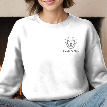 Embroidered Classic Crewneck Sweatshirt | Customize Dog Breed and Name Context White