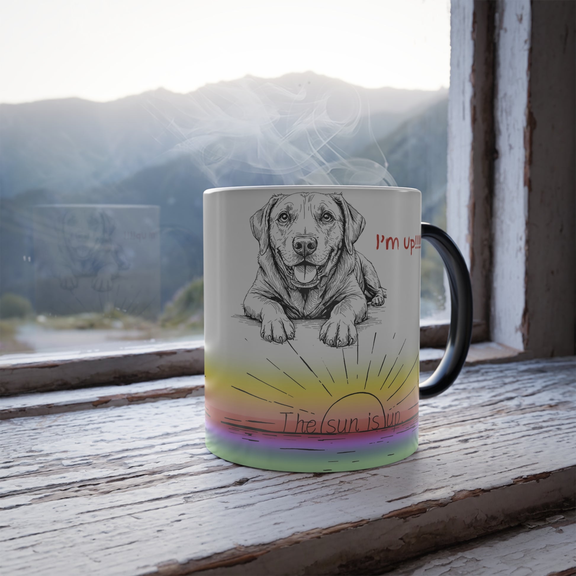 Funny Coffee Mug for Dog Owners,  Color Morphing Mug, 11oz contex handle viewer's right