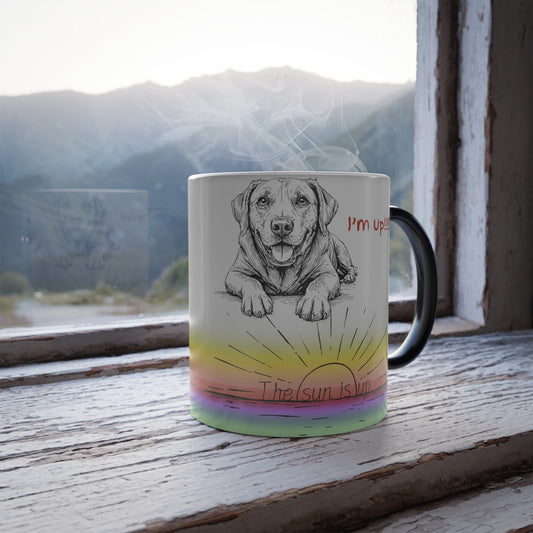 Funny Coffee Mug for Dog Owners,  Color Morphing Mug, 11oz contex handle viewer's right