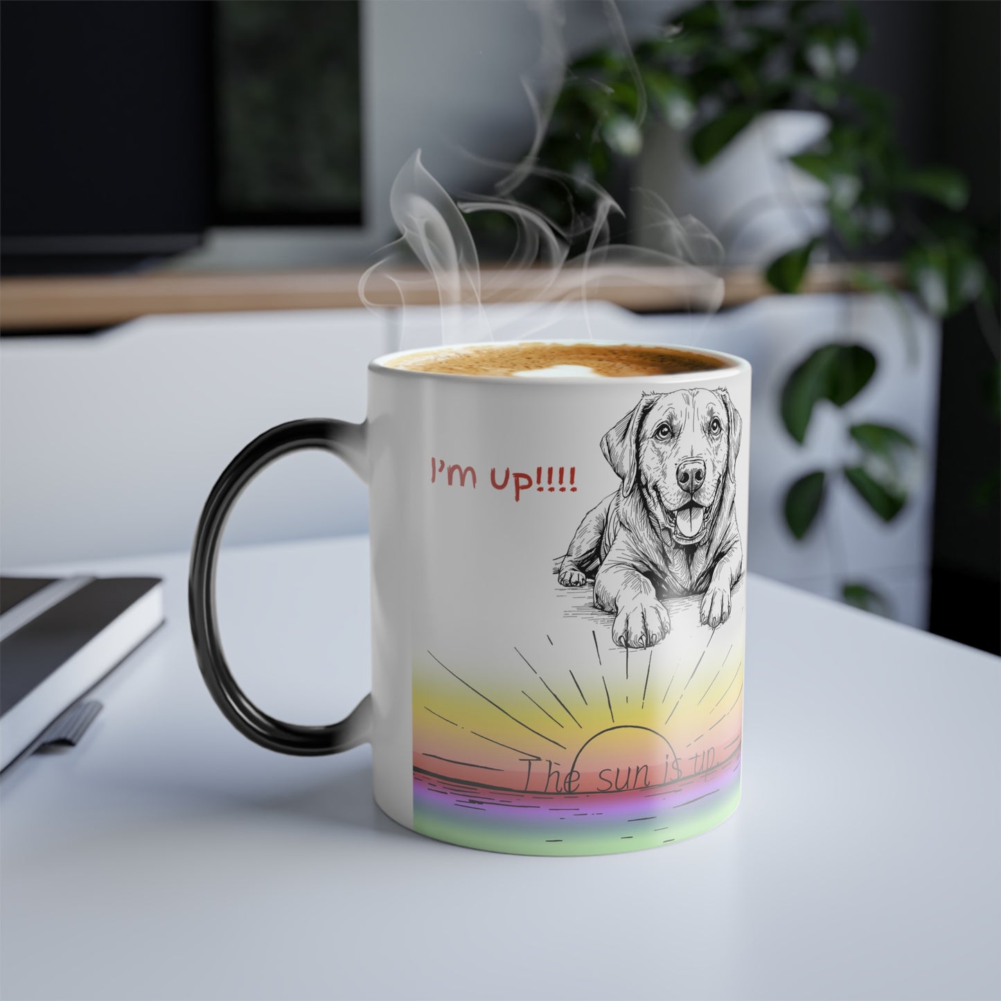 Funny Coffee Mug for Dog Owners,  Color Morphing Mug, 11oz context handle viewer's left