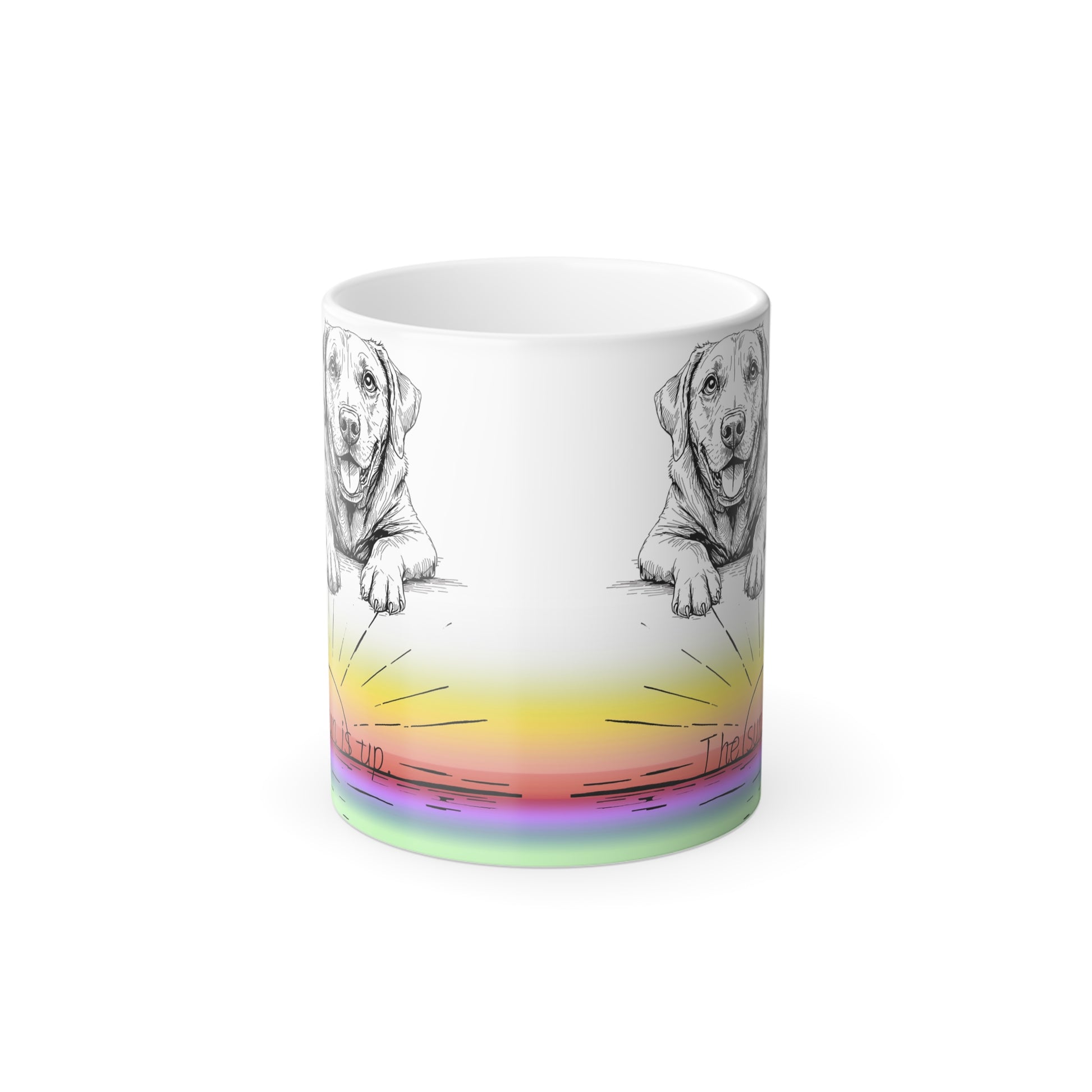 Funny Coffee Mug for Dog Owners,  Color Morphing Mug, 11oz handle away from viewer - front of mug