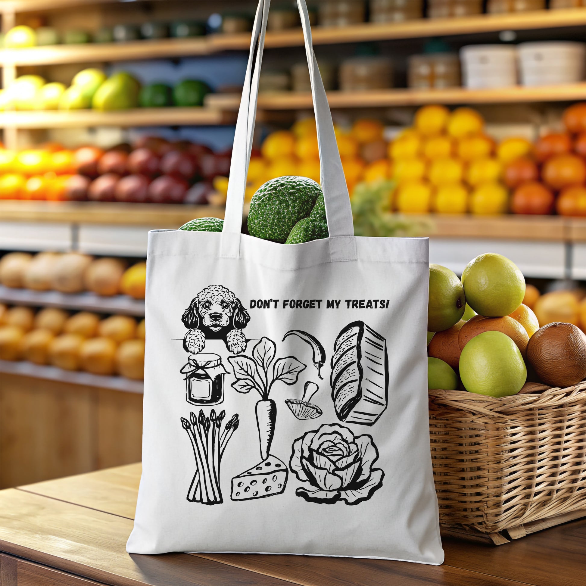 Funny Reusable Grocery Bag – Eco-Friendly Canvas Shopping Tote Cavoodle Market