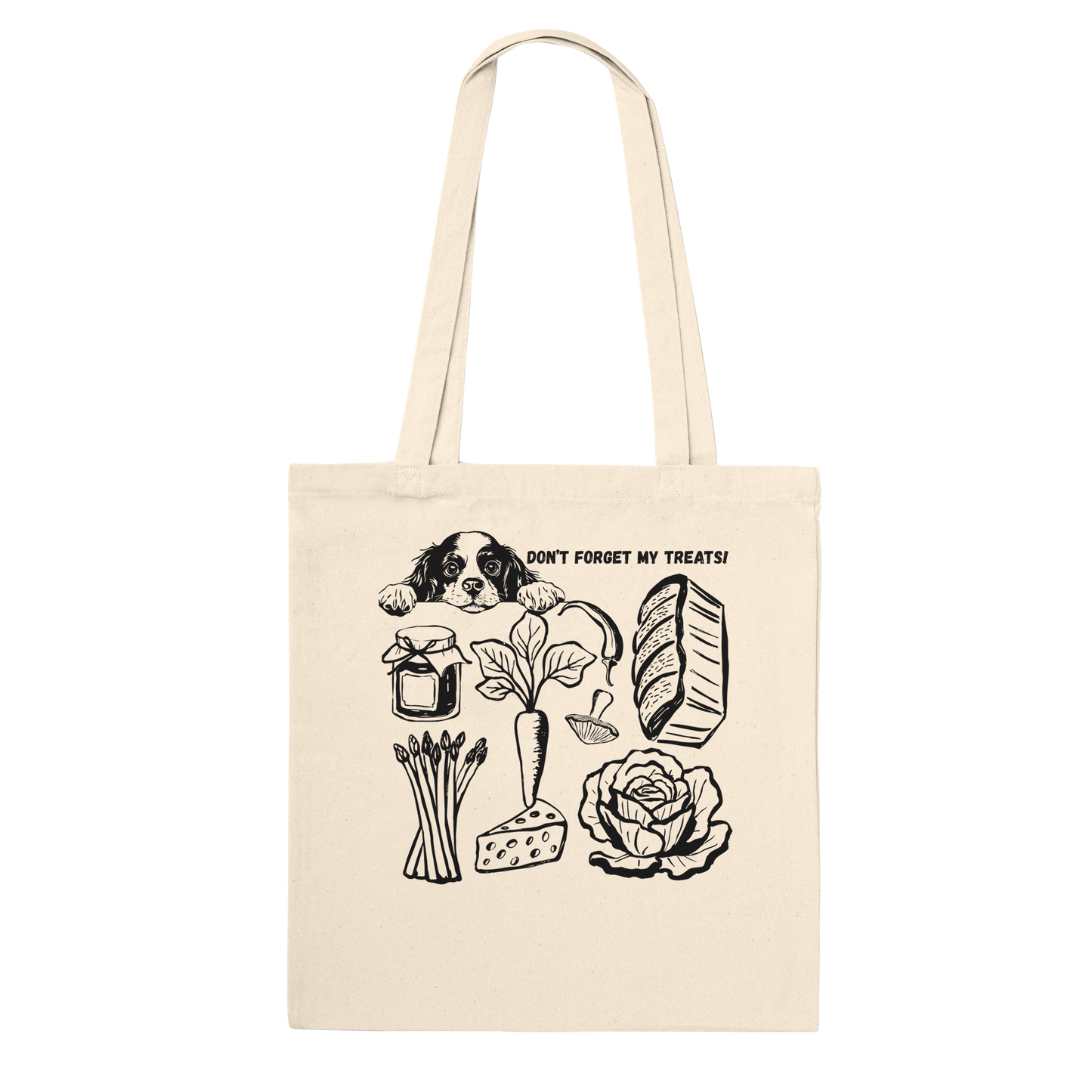 Funny Reusable Grocery Bag – Eco-Friendly Canvas Shopping Tote King Charles Cavalier Spaniel