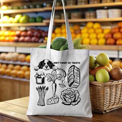 Funny Reusable Grocery Bag – Eco-Friendly Canvas Shopping Tote King Charles Cavalier Spaniel Market